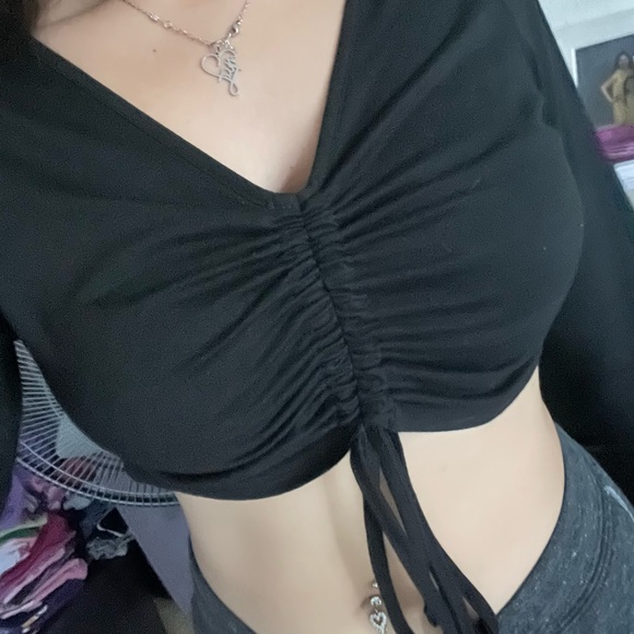 Runched Drawstring Tee - Picture 3 of 5